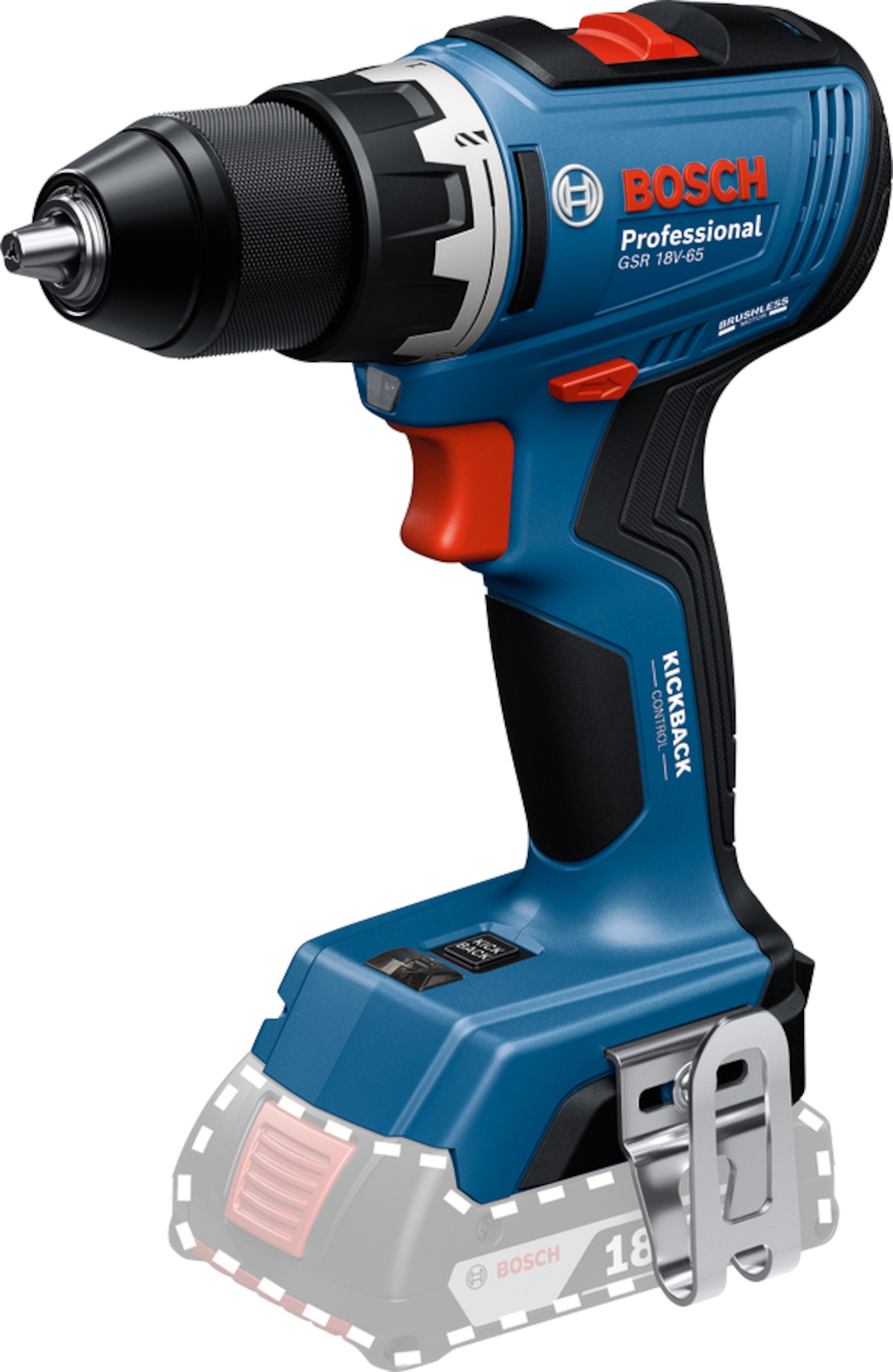 Mașină de găurit cu acumulator Bosch Blue 06019N3200 GSR 18V-65, fără baterii și încărcător, în cutie