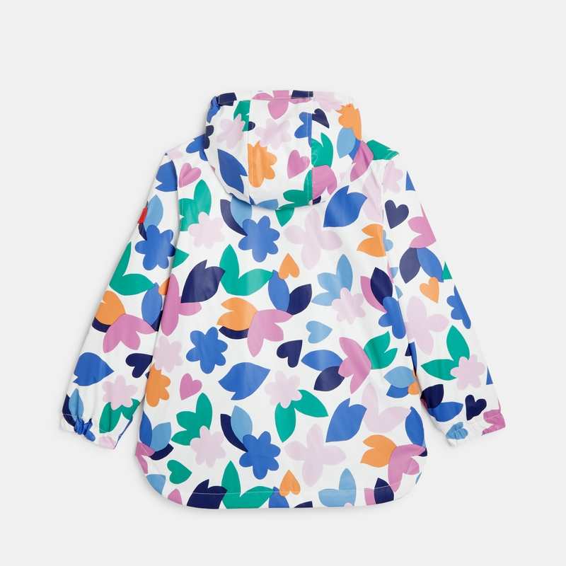 Coupe vent fille imperméable inspiration papier découpé fleuri blanc Catimini