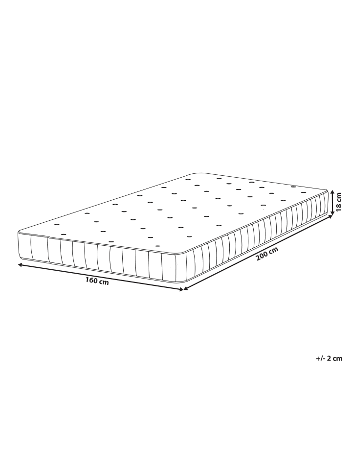 Beliani Matratze DUO in Weiß - (W) 160 x (H) 18 x (L) 200 cm günstig kaufen onesize