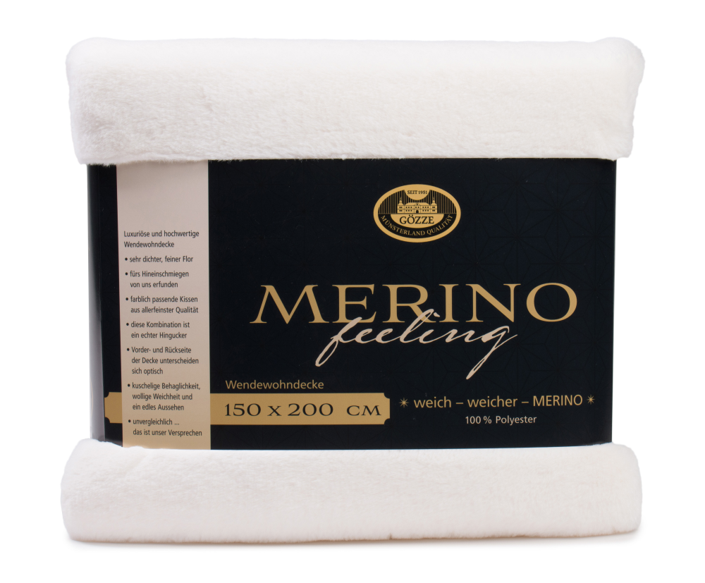 Wendewohndecke Merino wollweiß