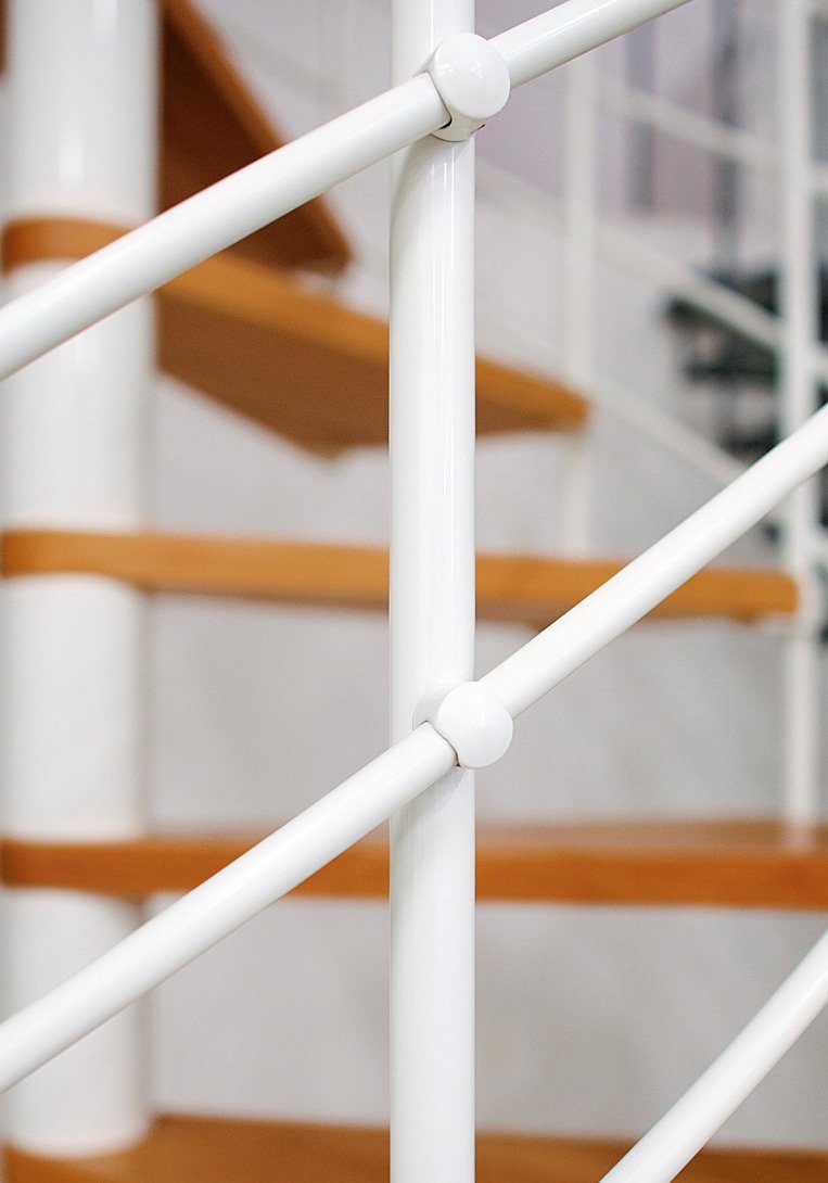 Dolle Spindeltreppe Oslo, für Geschosshöhen bis 276 cm, Stufen offen, Buche, Ø: 120 cm