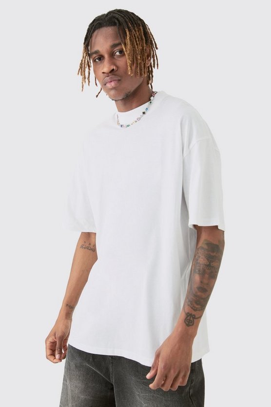 Tall florales Oversize T-Shirt mit California-Print
