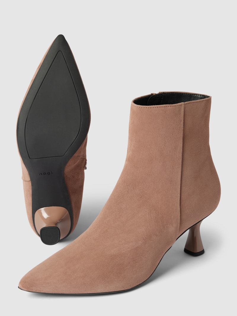 Stiefeletten aus Leder mit Reißverschluss Modell 'Velo' in taupe