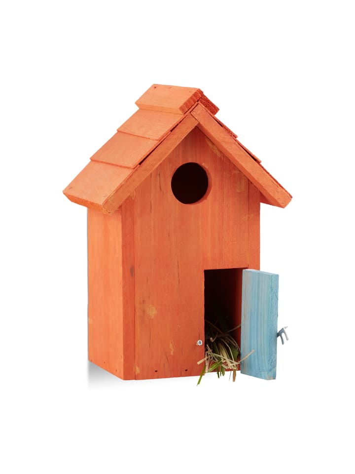 relaxdays Nistkasten in Orange - (B)17 x (H)24,3 x(T)12 cm günstig kaufen onesize