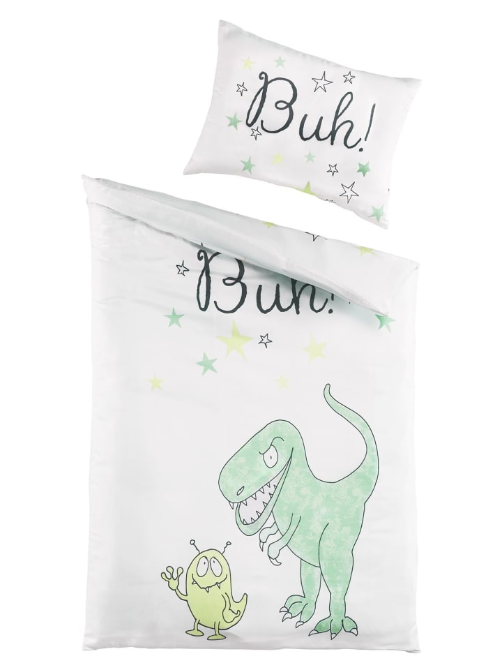 Carpe Sonno Polyester Bettwäsche Set Buh! in Grün günstig kaufen 100 x 135 cm   40 x 60 cm