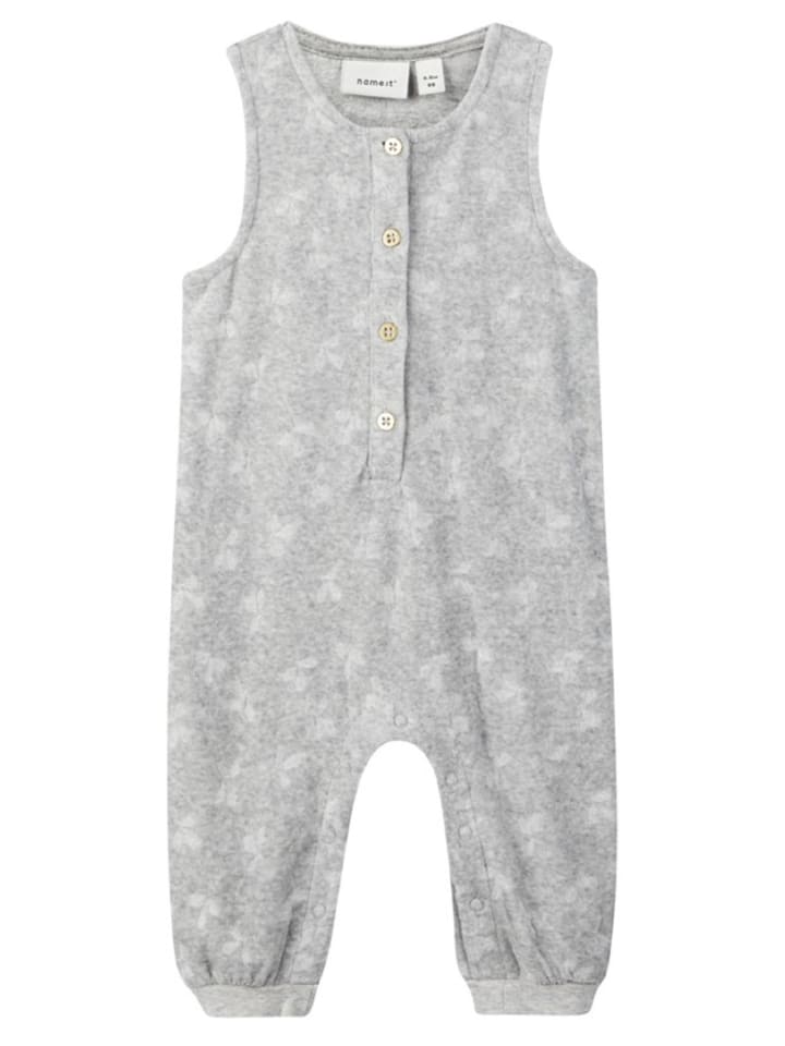 name it Baby Strampler Ärmellos Allover-Print in Grau günstig kaufen