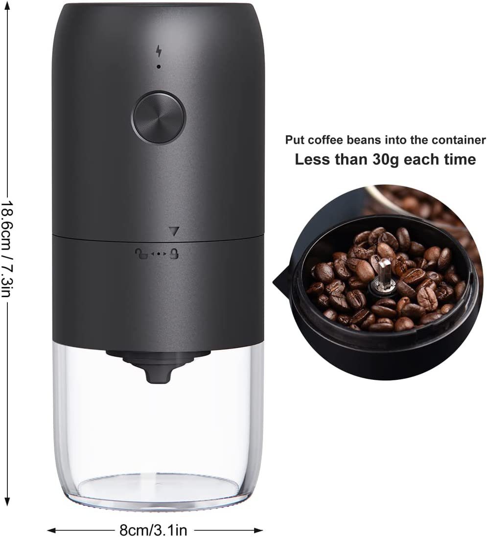 autolock Kaffeemühle Kaffeemühle Elektrisch mit Keramik Kegelmahlwerk