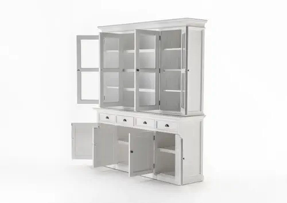 Novasolo Küchenbuffet Halifax Bücherschrank mit 4 Glastüren