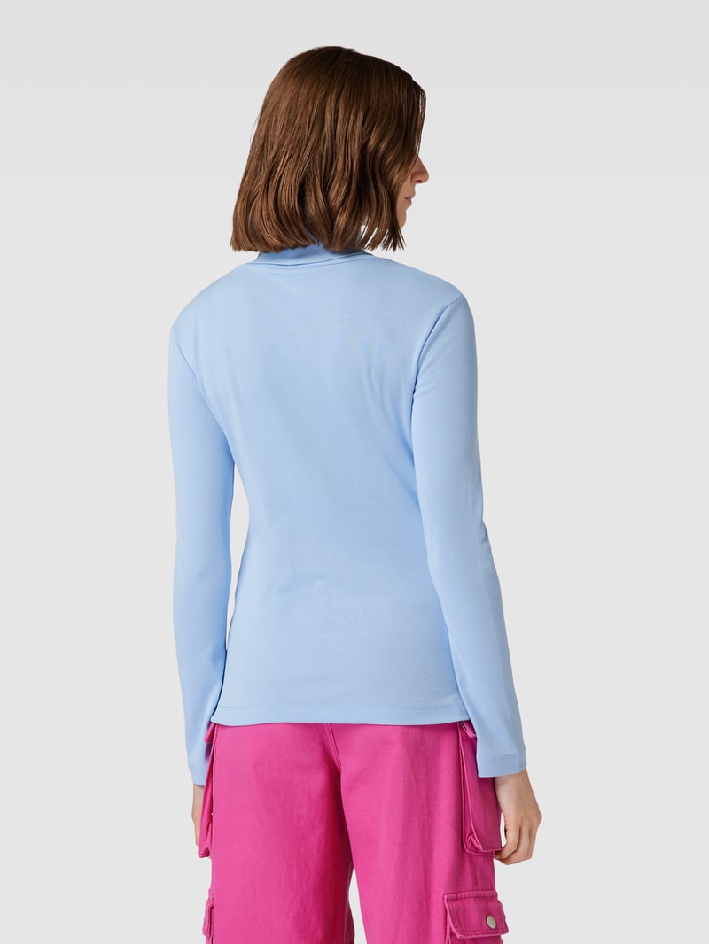 Longsleeve in unifarbenem Design mit Rollkragen in hellblau