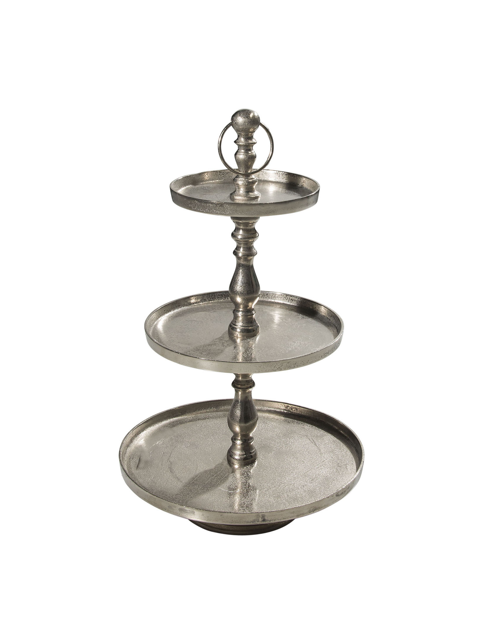 Raw Silver Finish Etagere, Silber