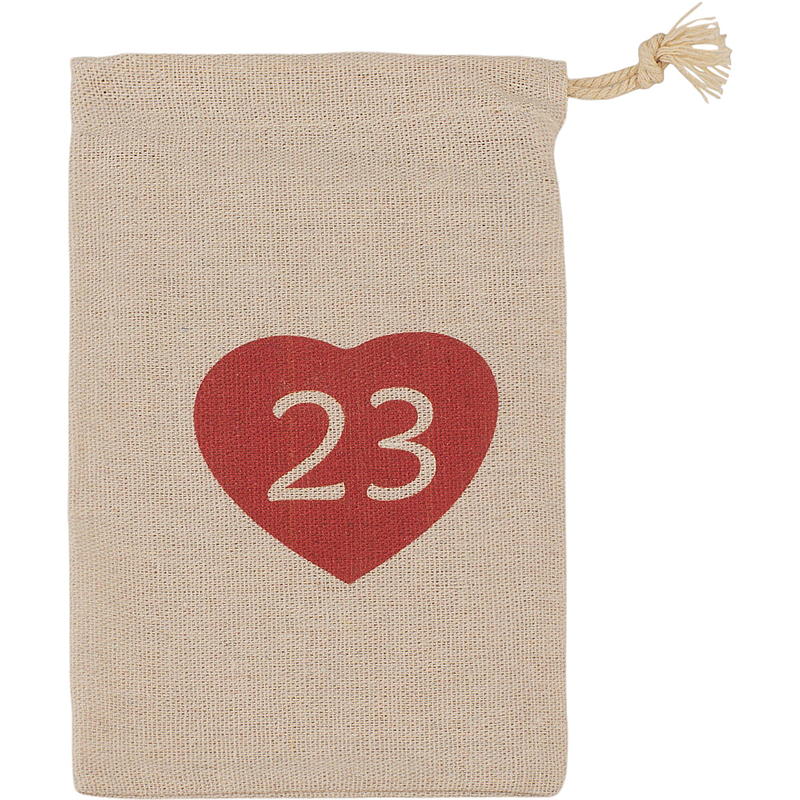 Home Kalenderposer 12x20 cm 1-24 stoff m/hjerte