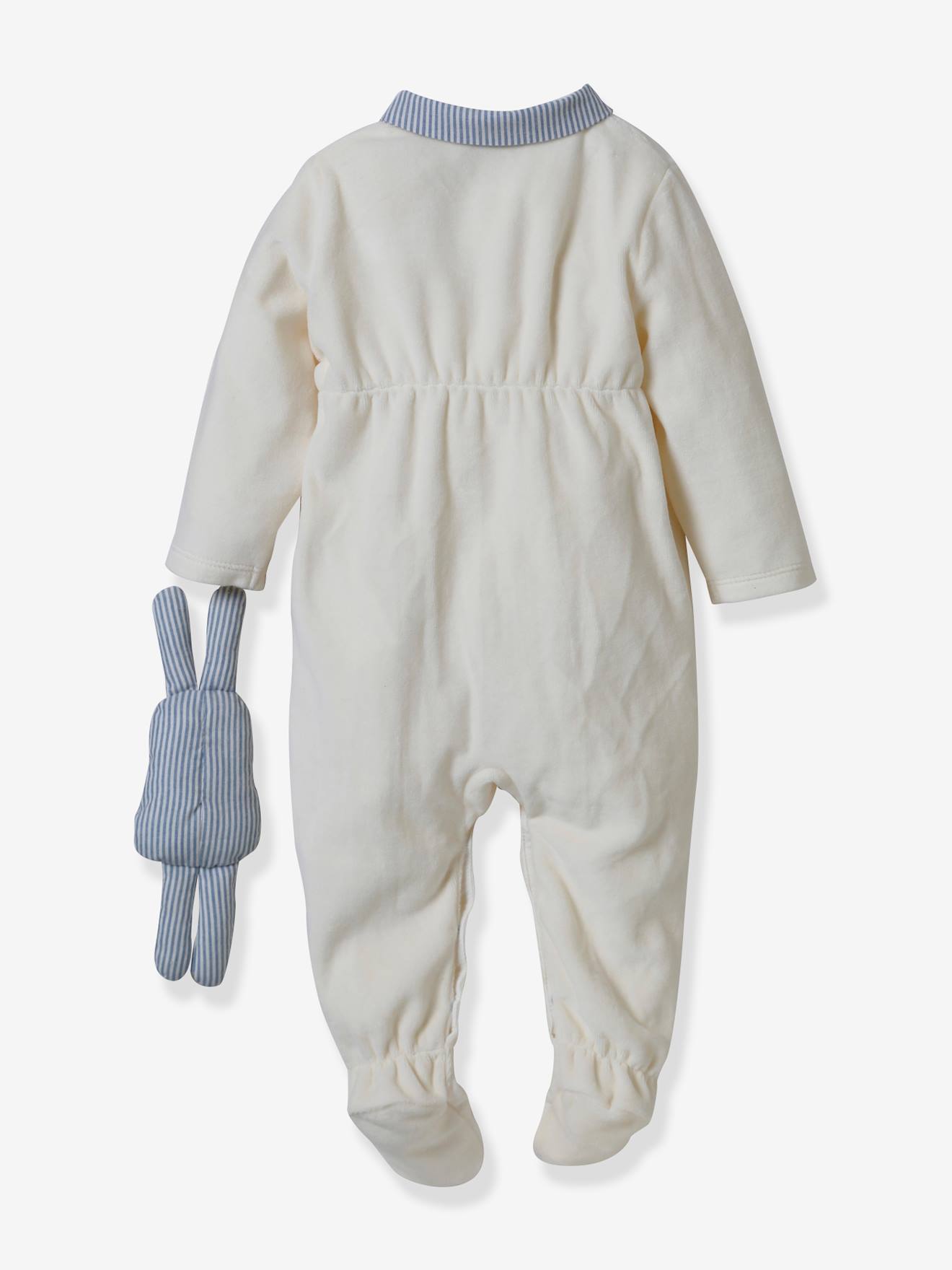 Coffret cadeau bébé : dors-bien en velours et son doudou CYRILLUS blanc