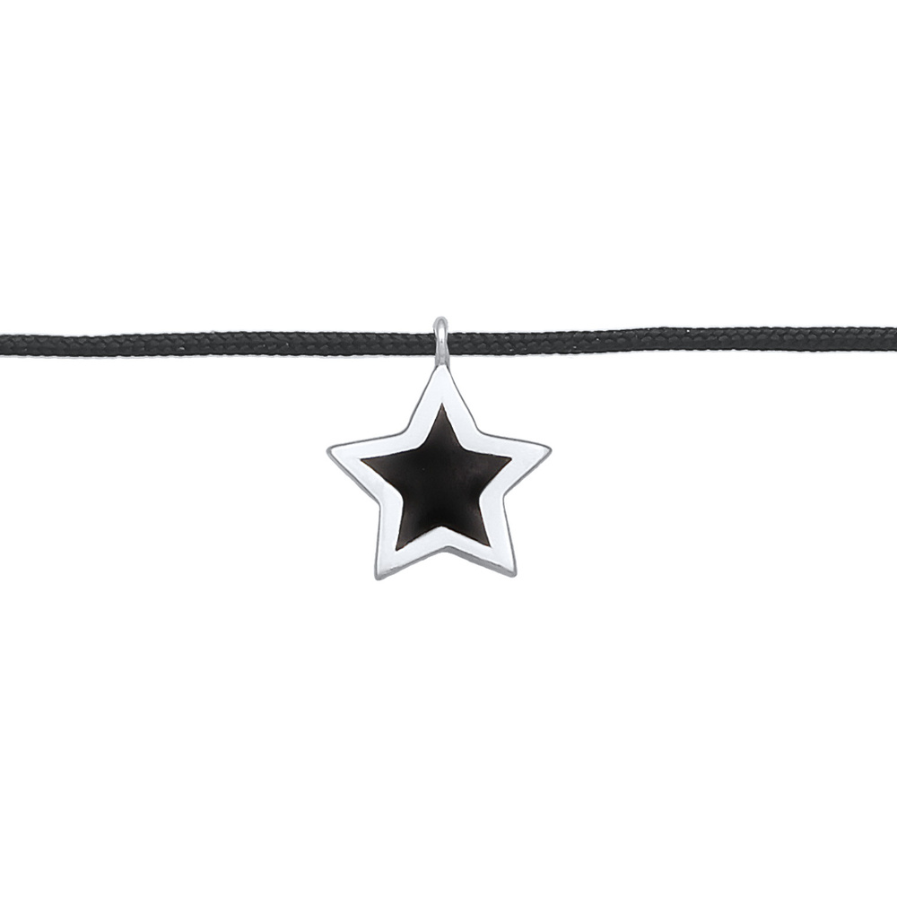 Elli Elli Collier Femmes Choker Pendentif étoile Astro avec émail et textile en argent collier