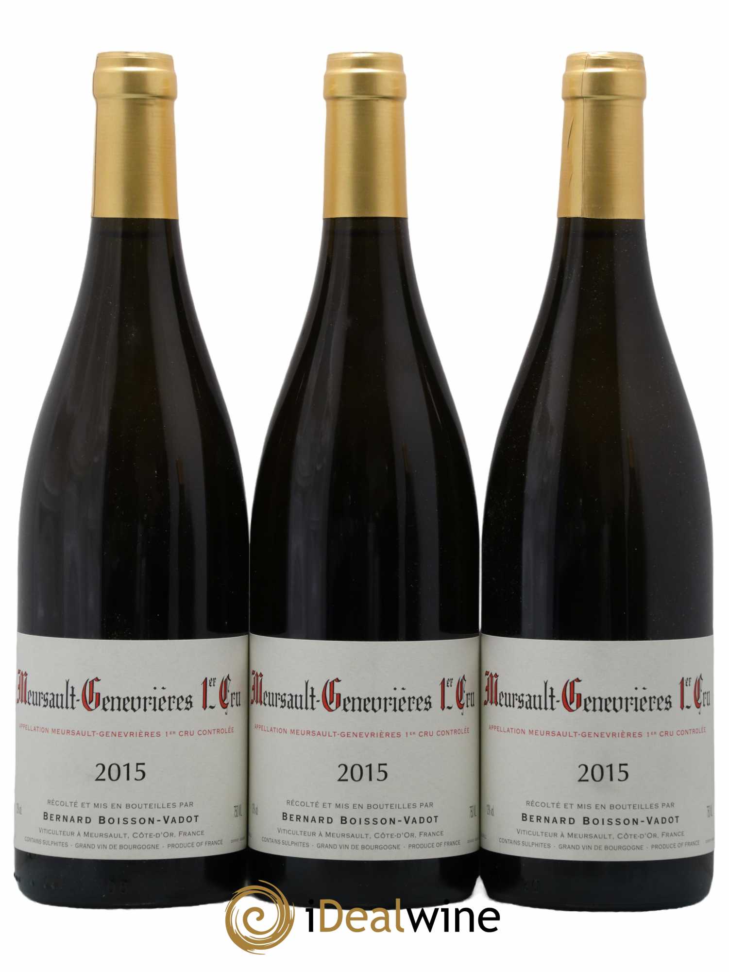 Meursault 1er Cru Genevrières Boisson-Vadot (Domaine)  2015 - Lot de 3 Bouteilles