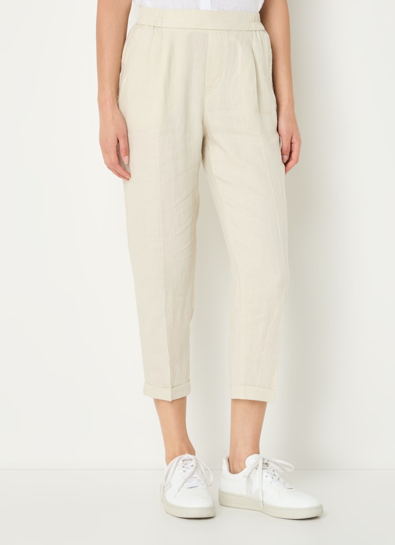 Pantaloni corti affusolati a vita alta in lino di Benetton