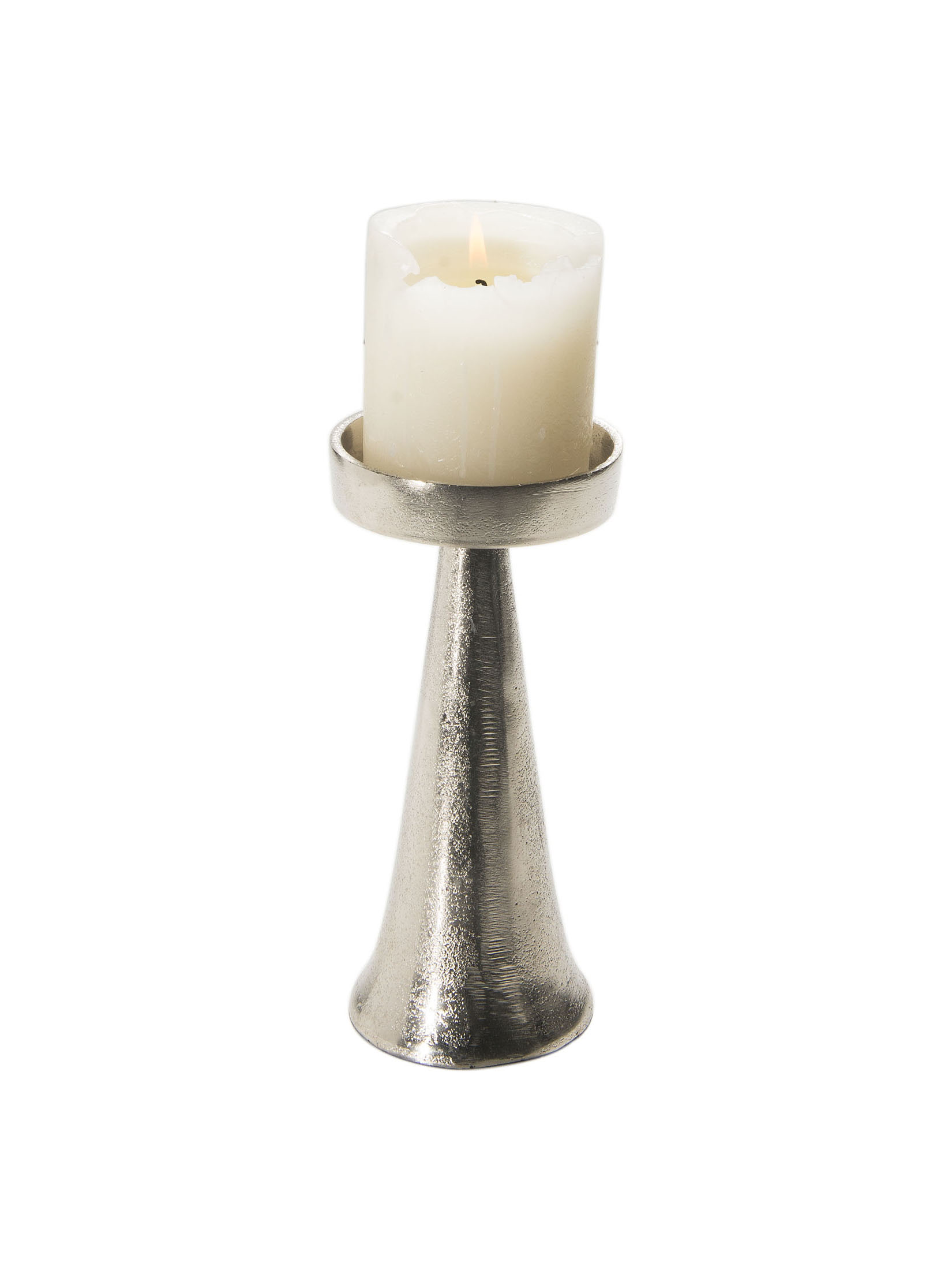 Raw Silver Finish Kerzenleuchter, Silber