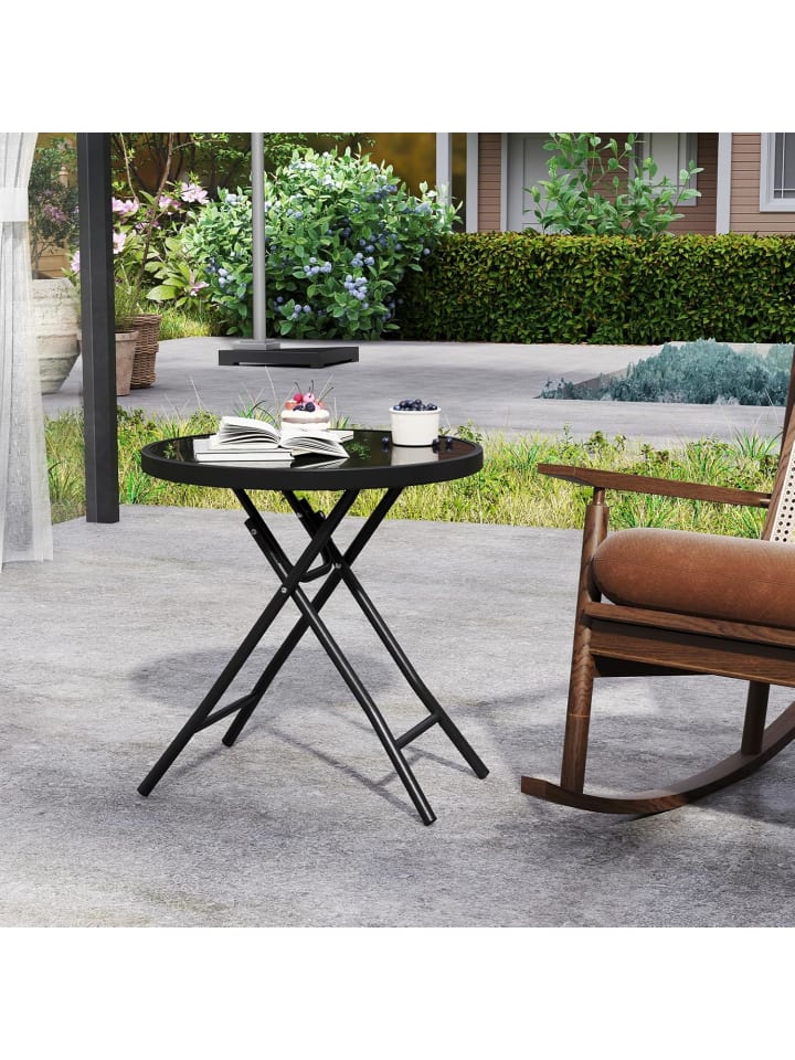 COSTWAY Beistelltisch klappbar 46 x 48 cm in Schwarz günstig kaufen onesize