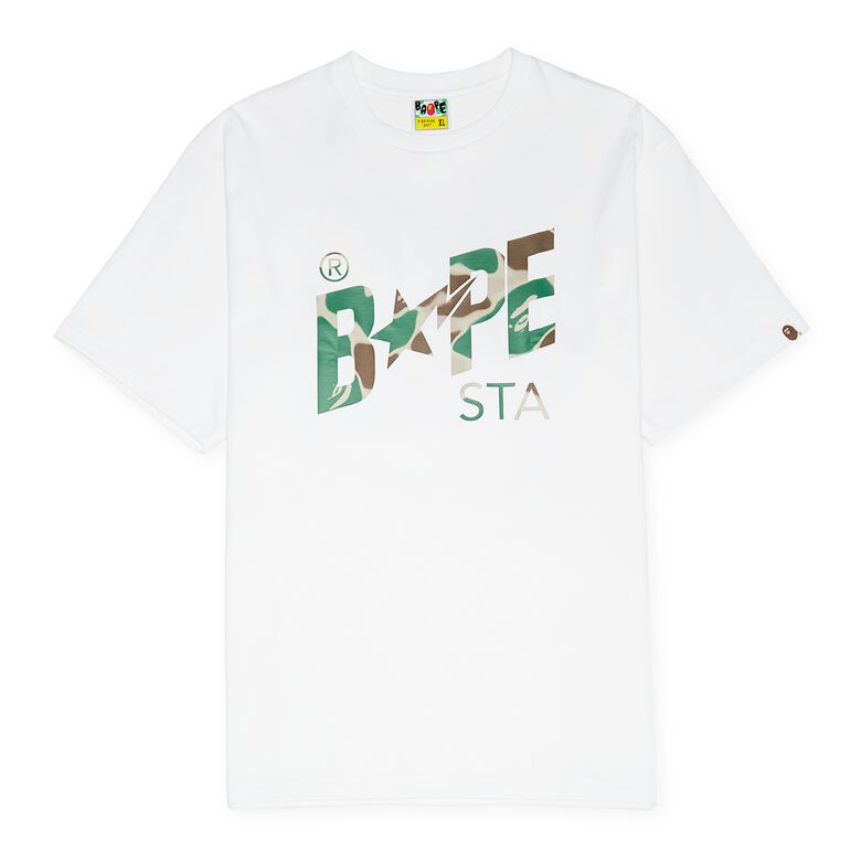 A Bathing Ape Liquid Camo Sta Logo Tee white