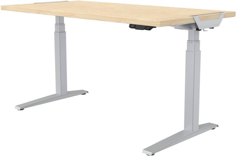 Fellowes Levado Elektrisch Höhenverstellbar Sitz-Stehschreibtisch Rechteckig Ahorn T-Fuß 1.829 (B) x 698 (T) x 1.257 (H) mm MFC (Melaminbeschichtete Spanplatte), PVC (Polyvinylchlorid), Stahl