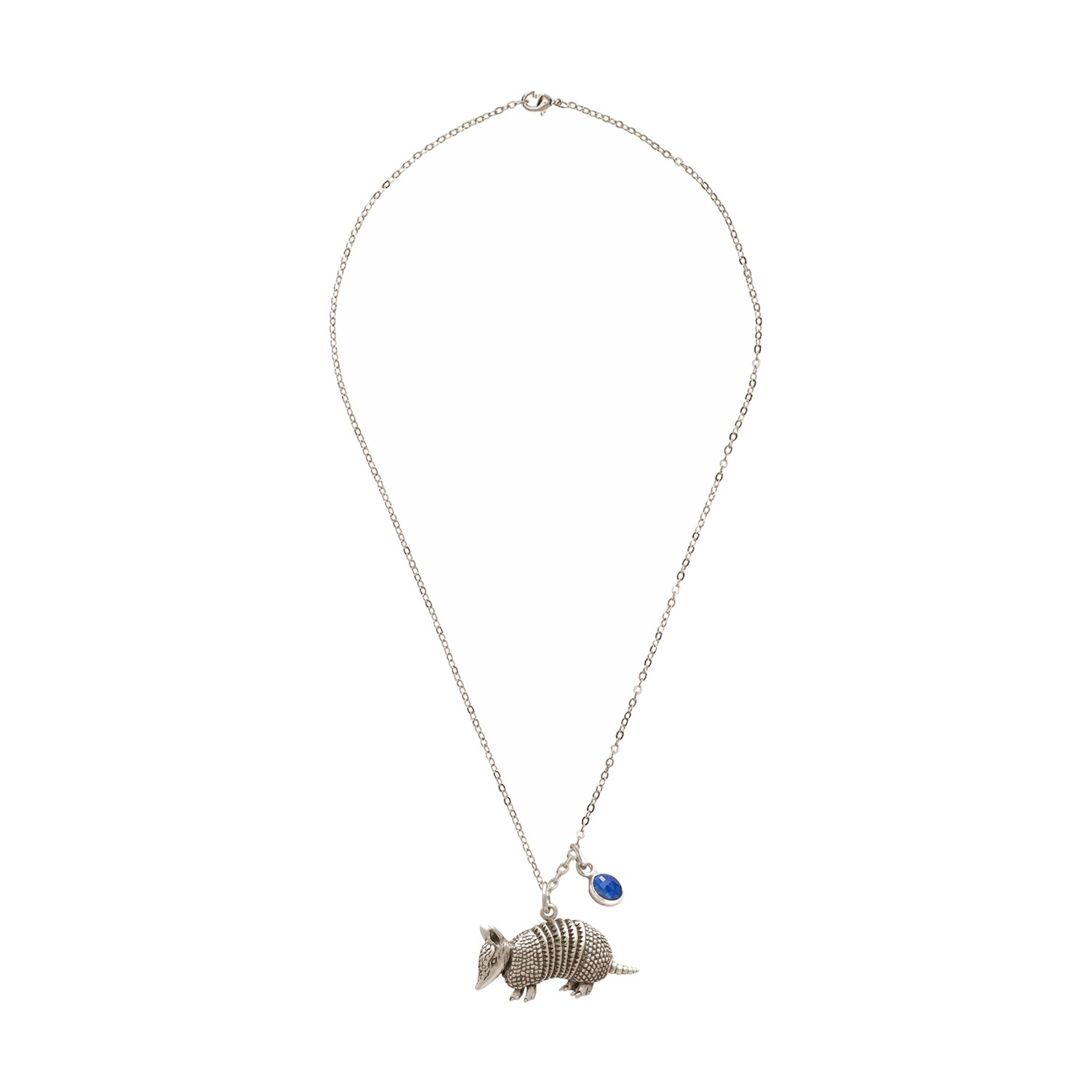 Halskette mit Anhänger '3-D Armadillo - Saphir'