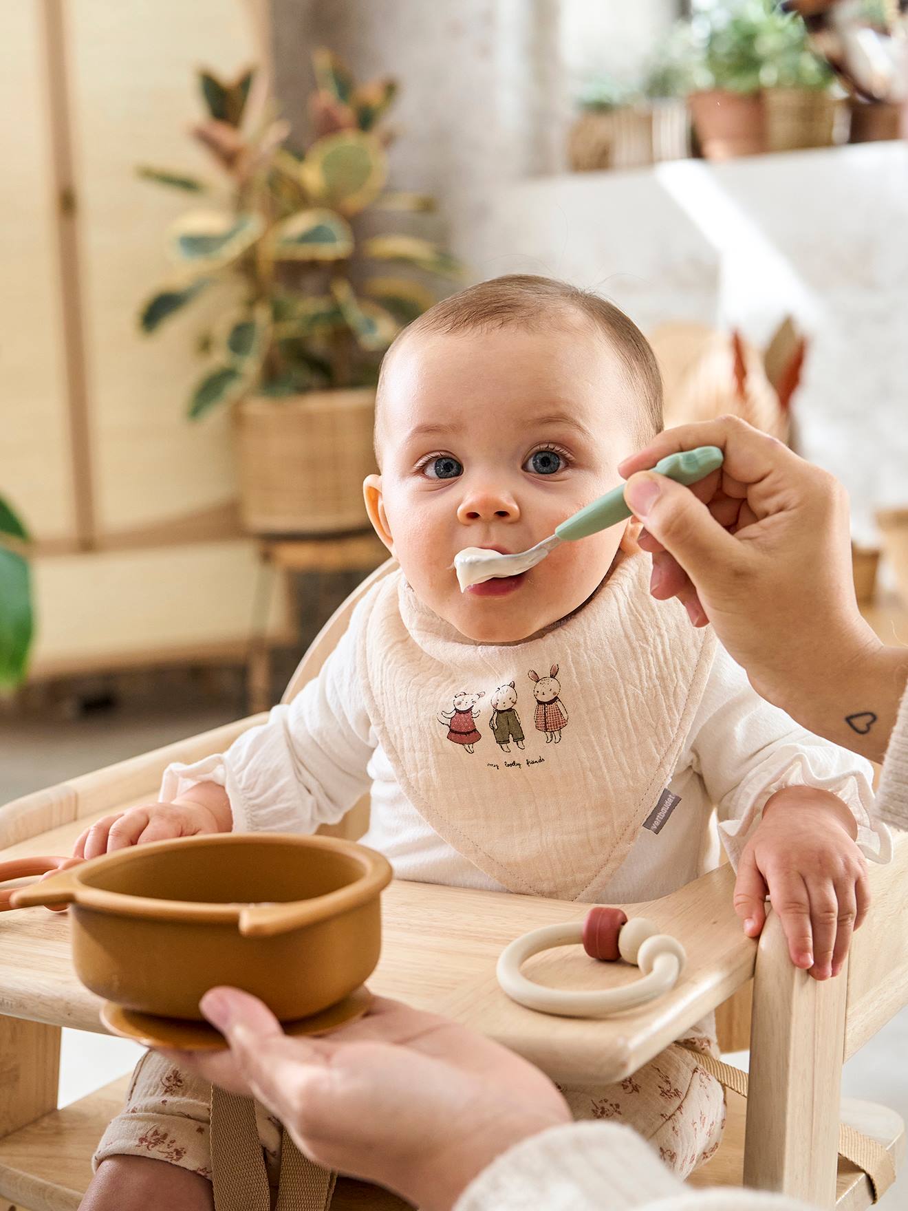Vertbaudet 3er-Pack Baby Lätzchen/Halstücher - rosa mäuse landhaus