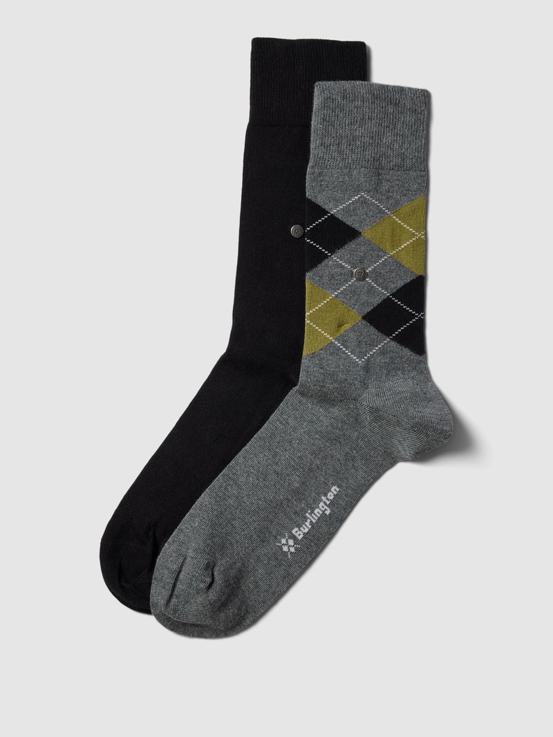 Socken mit Label-Applikation im 2er-Pack in graphit