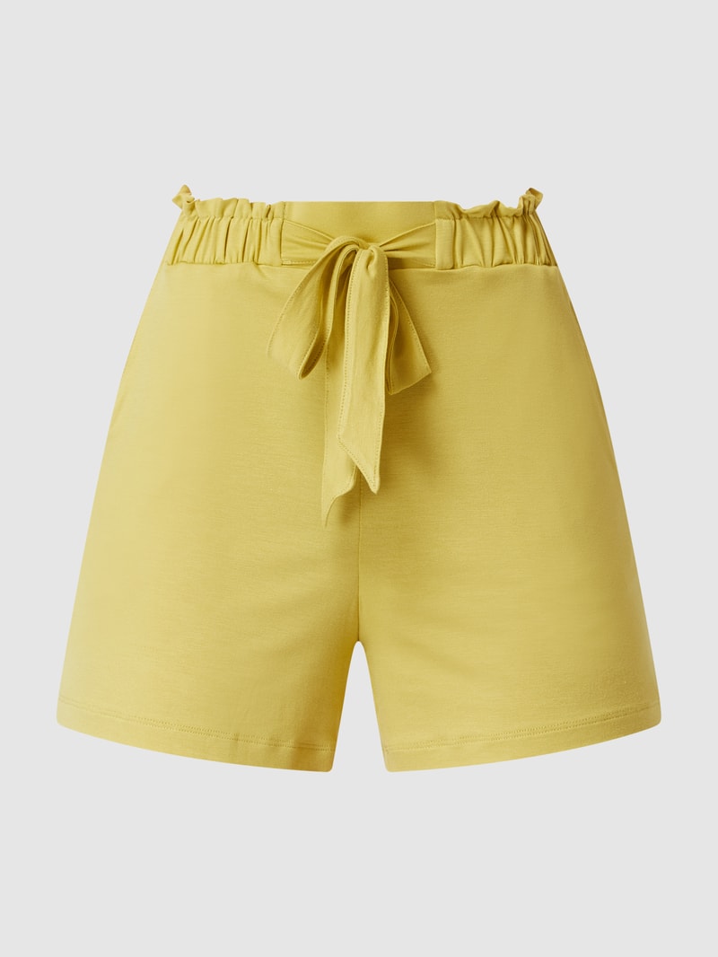 Shorts mit Paperbag-Bund in hellgelb