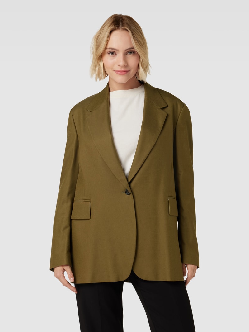 Blazer mit Reverskragen in dunkelgrün