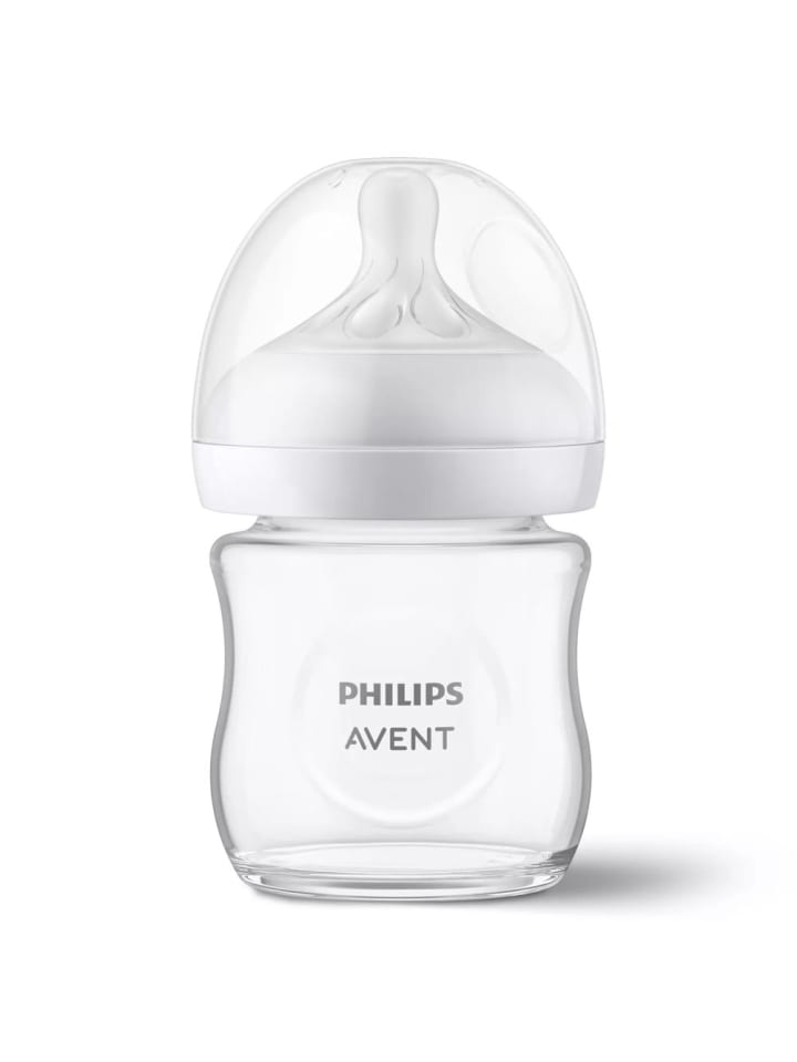 Philips Avent Glas-Flasche Natural Response 120ml   Silikon-Sauger in weiss günstig kaufen onesize