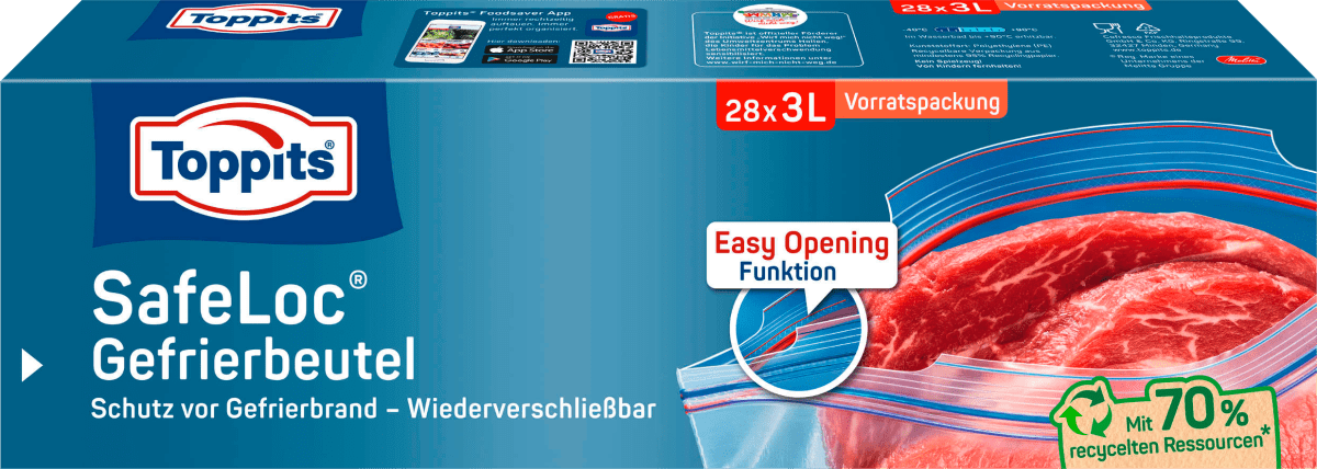 Gefrierbeutel 3 L mit Doppelverschluss, 28 St