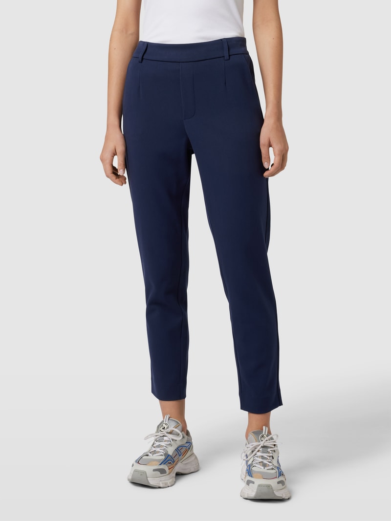 Slim Fit Stoffhose mit Bundfalten Modell 'VARONE' in marineblau
