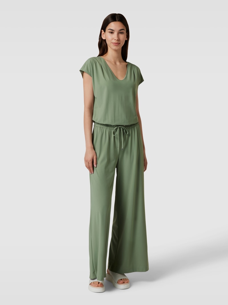 Jumpsuit mit V-Ausschnitt Modell 'JO' in khaki