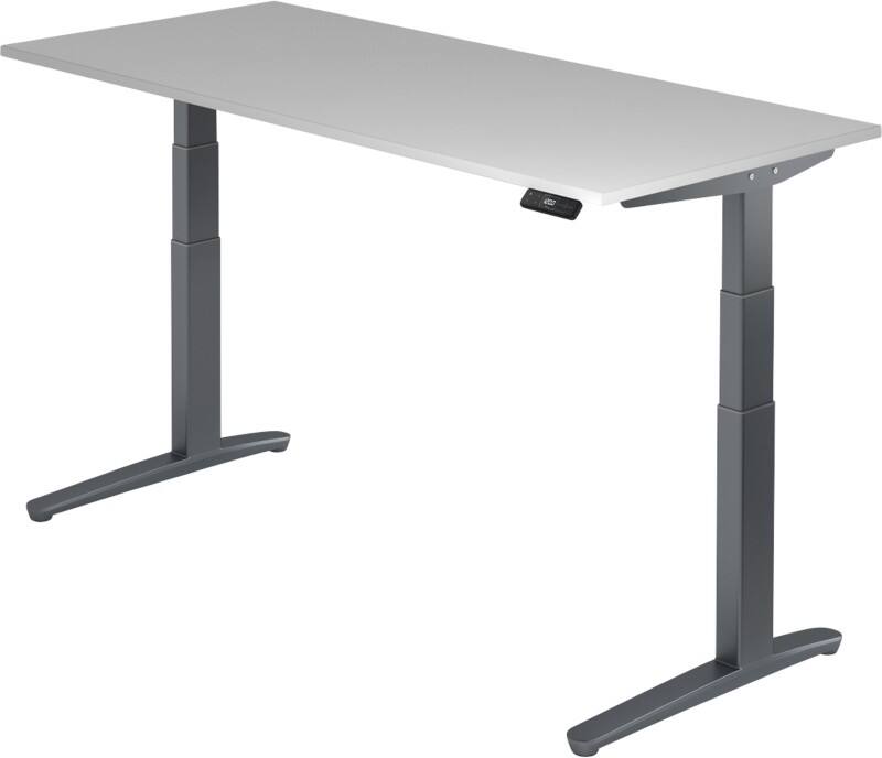 Hammerbacher Sitz-Stehschreibtisch XBHM Grau, Graphit 1.800 x 800 x 720 mm