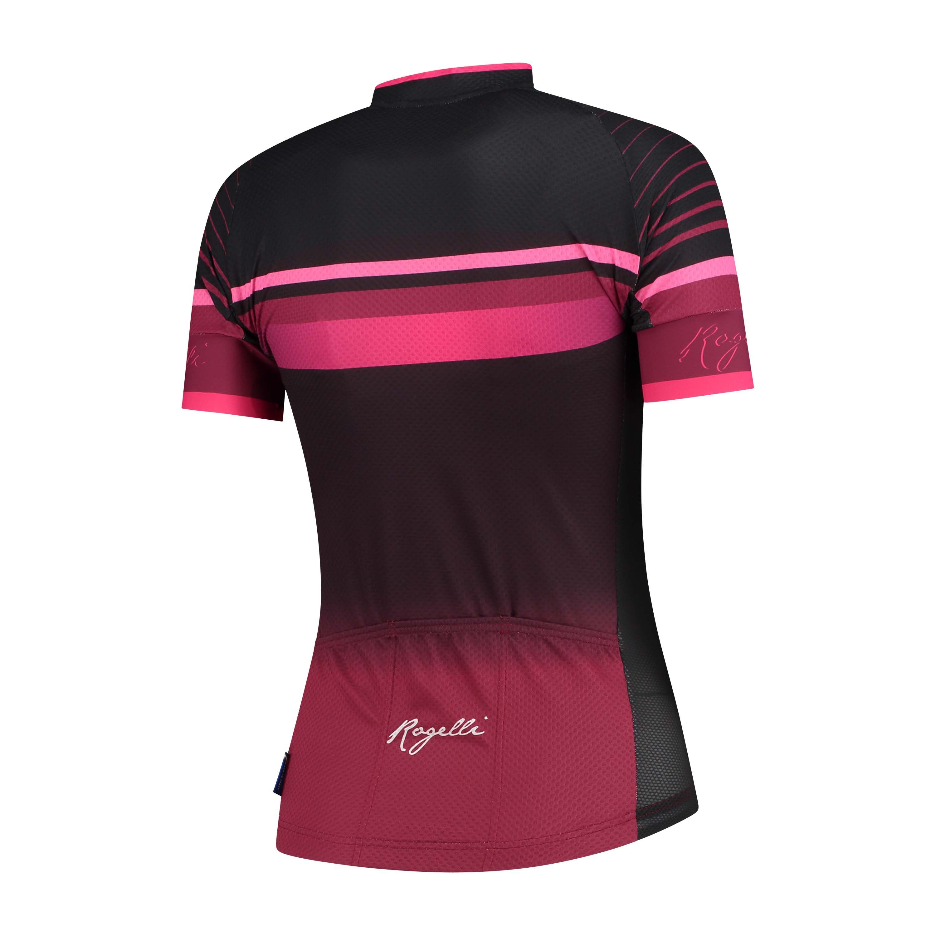 Rogelli Impress Bordeaux/Rosa Damen Radtrikot Kurzarm