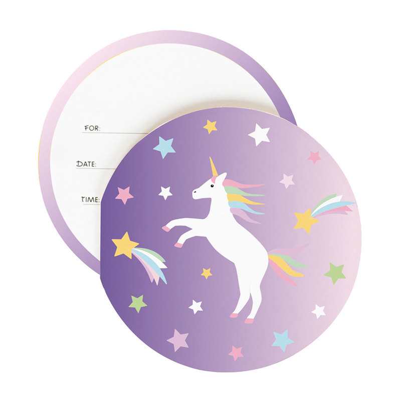 8 invitations Licorne My little day