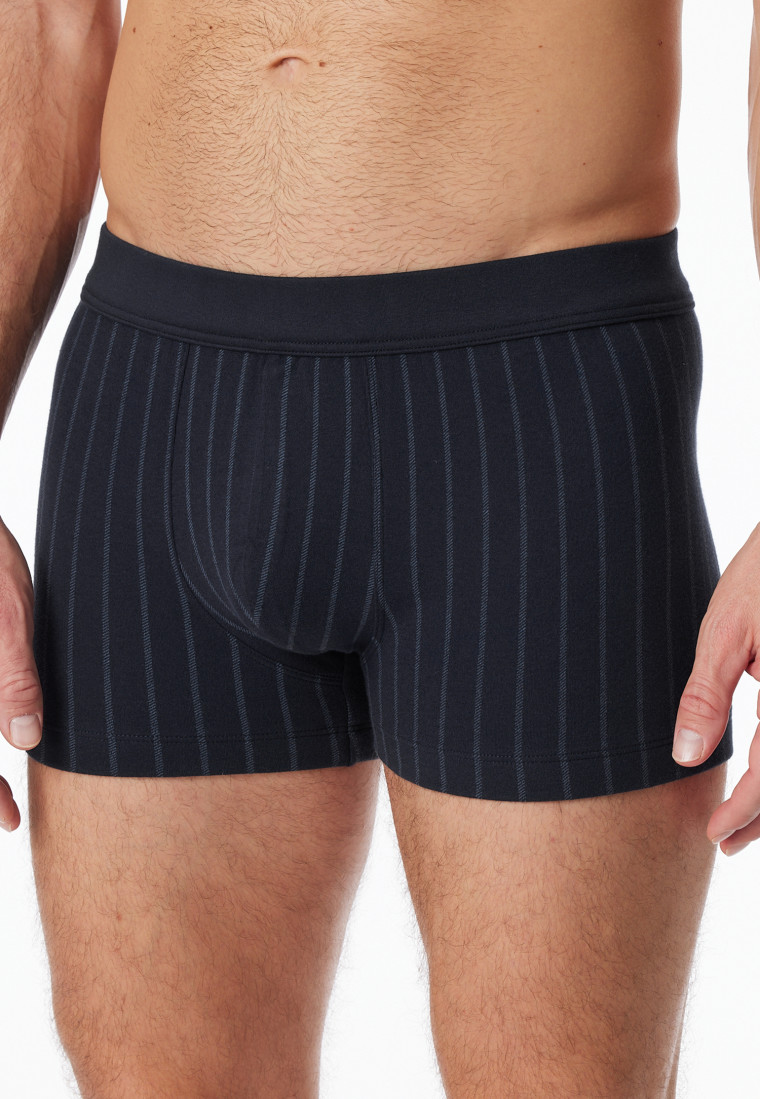 Shorts gestreift nachtblau - Fine Interlock