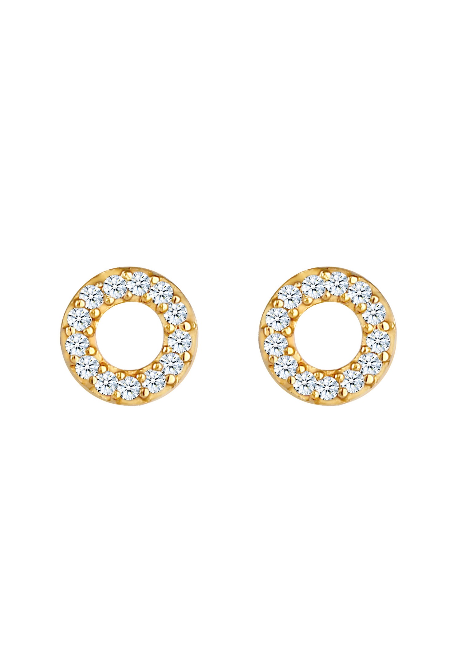 Pendientes circulares para mujer Elli DIAMONDS con diamantes (0,13 ct.) en plata de ley 925
