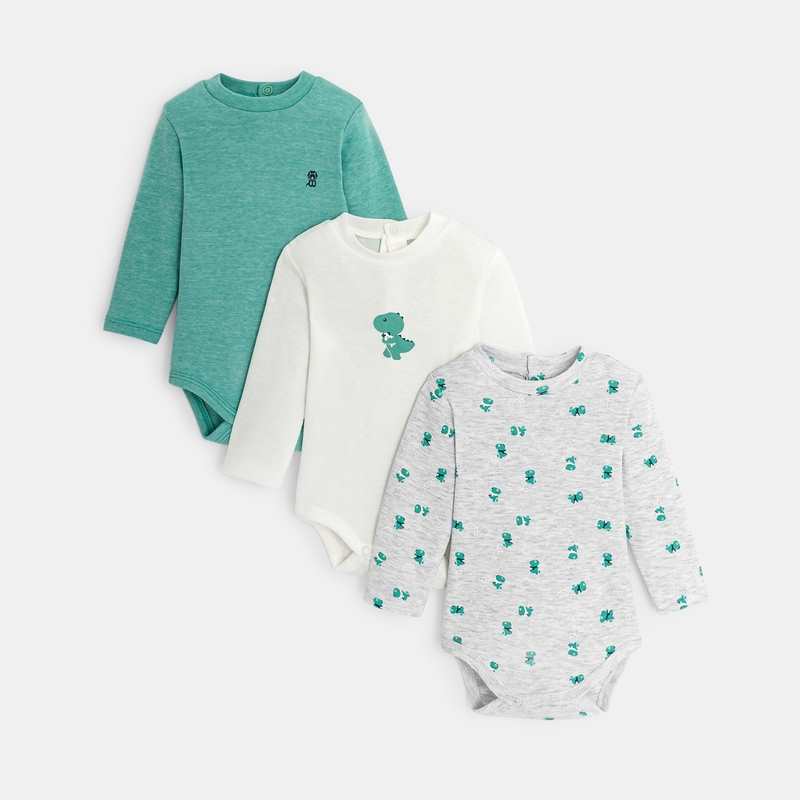 Body petit col dinosaures (lot de 3)