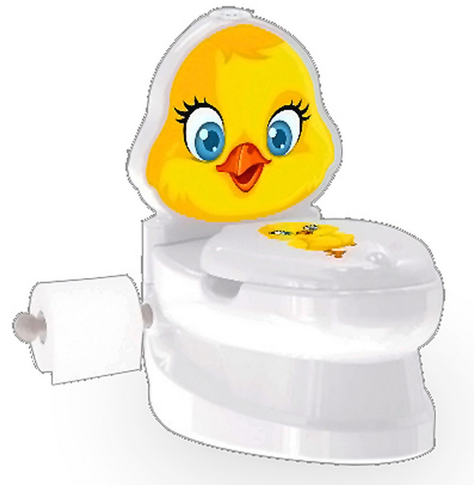 Jamara e.K. JAMARA-460956-Meine kleine Toilette Küken mit Spülsound und Toilettenpapierhalter