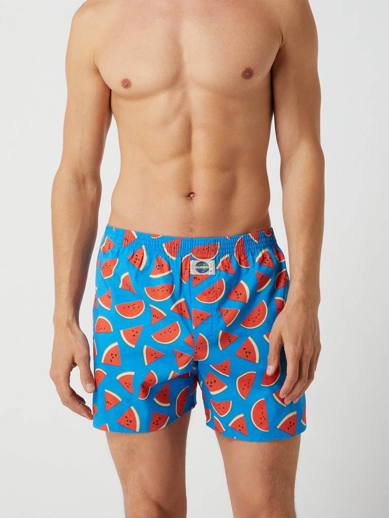 Boxershorts aus Baumwolle mit Allover-Muster in türkis