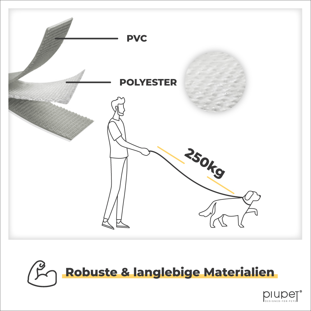 PIUPET Hundeleinen PIUPET Schleppleine grau 10 m