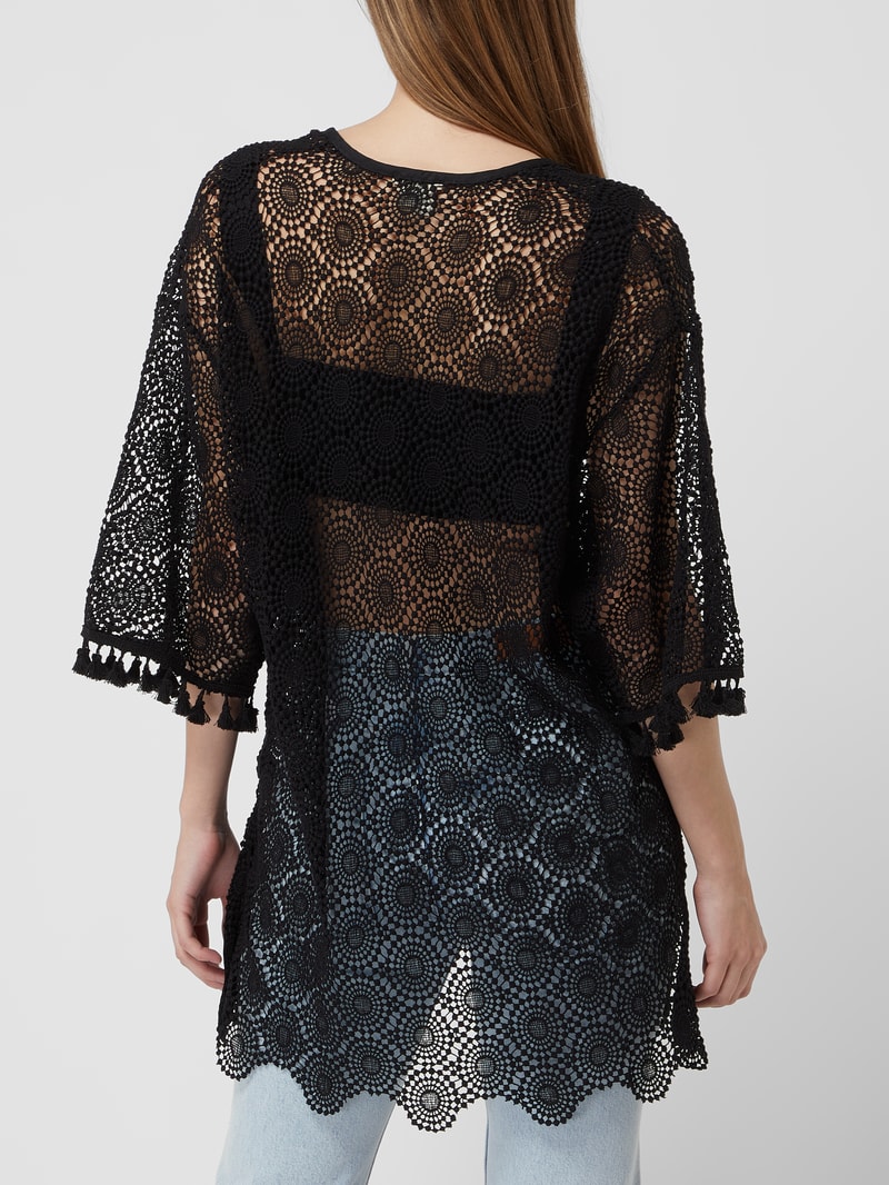 Kimono aus Spitze in schwarz