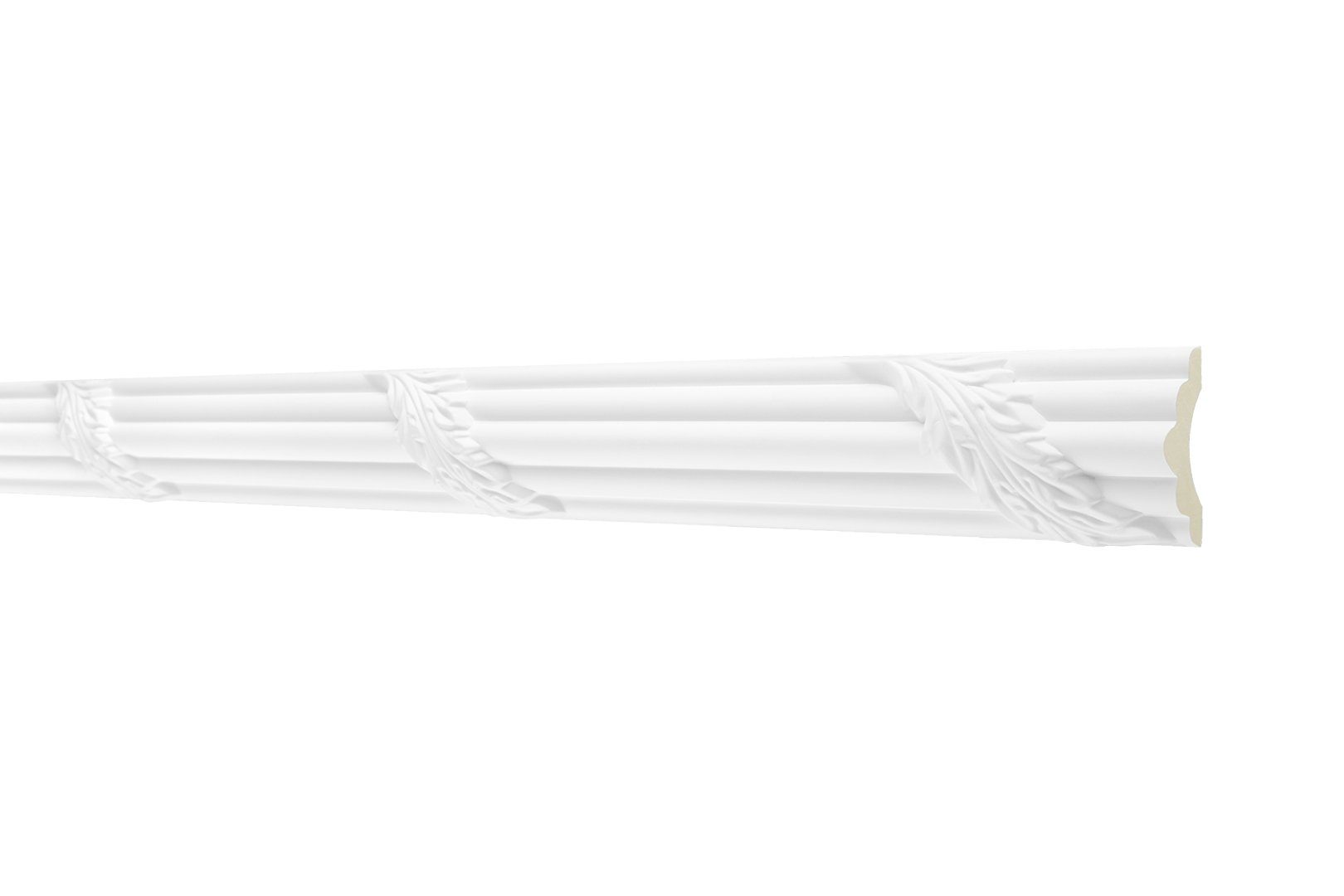 Hexim Perfect Stuckleiste AC290, Wand- und Deckenumrandung aus PU - 2 Meter Flachleiste, hart & stoßfest, weißes Zierprofil - Wandleiste vorgrundiert