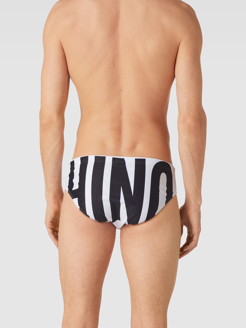 Badehose mit Logo-Print in weiß