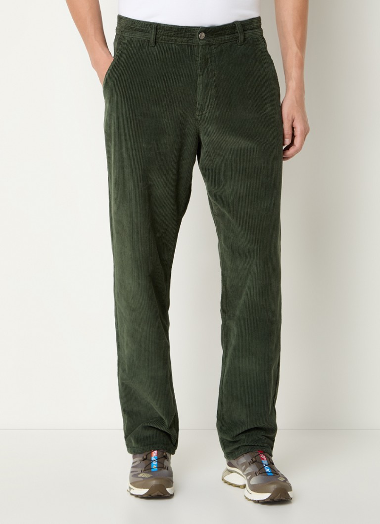 Pantaloni chino in velluto a coste a taglio dritto, modello Forét Clay, con tasche laterali.