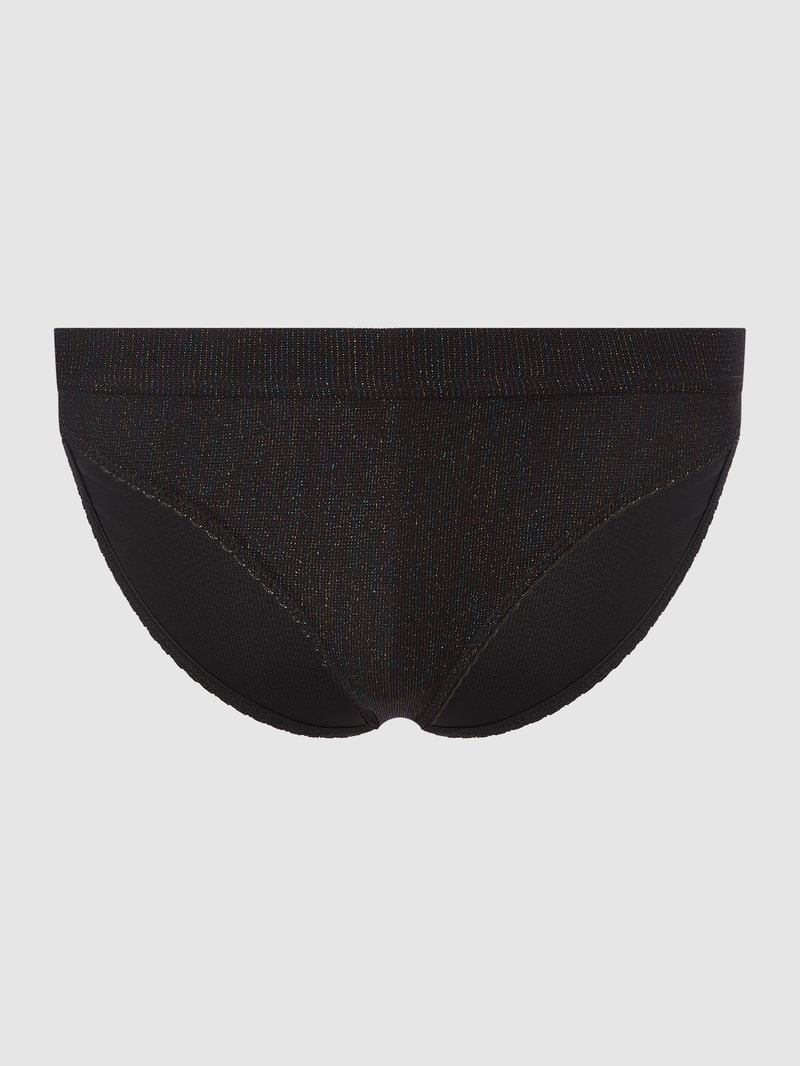 Slip mit Effektgarn in schwarz