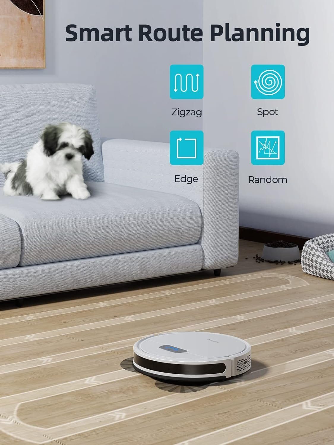 Honiture Saugroboter, Saugroboter mit Wischfunktion, Staubsauger Roboter 3000Pa,Kehren Saugen Wischen 3 in 1 Roboterstaubsauger WLAN,Alexa & APP-Steuerung