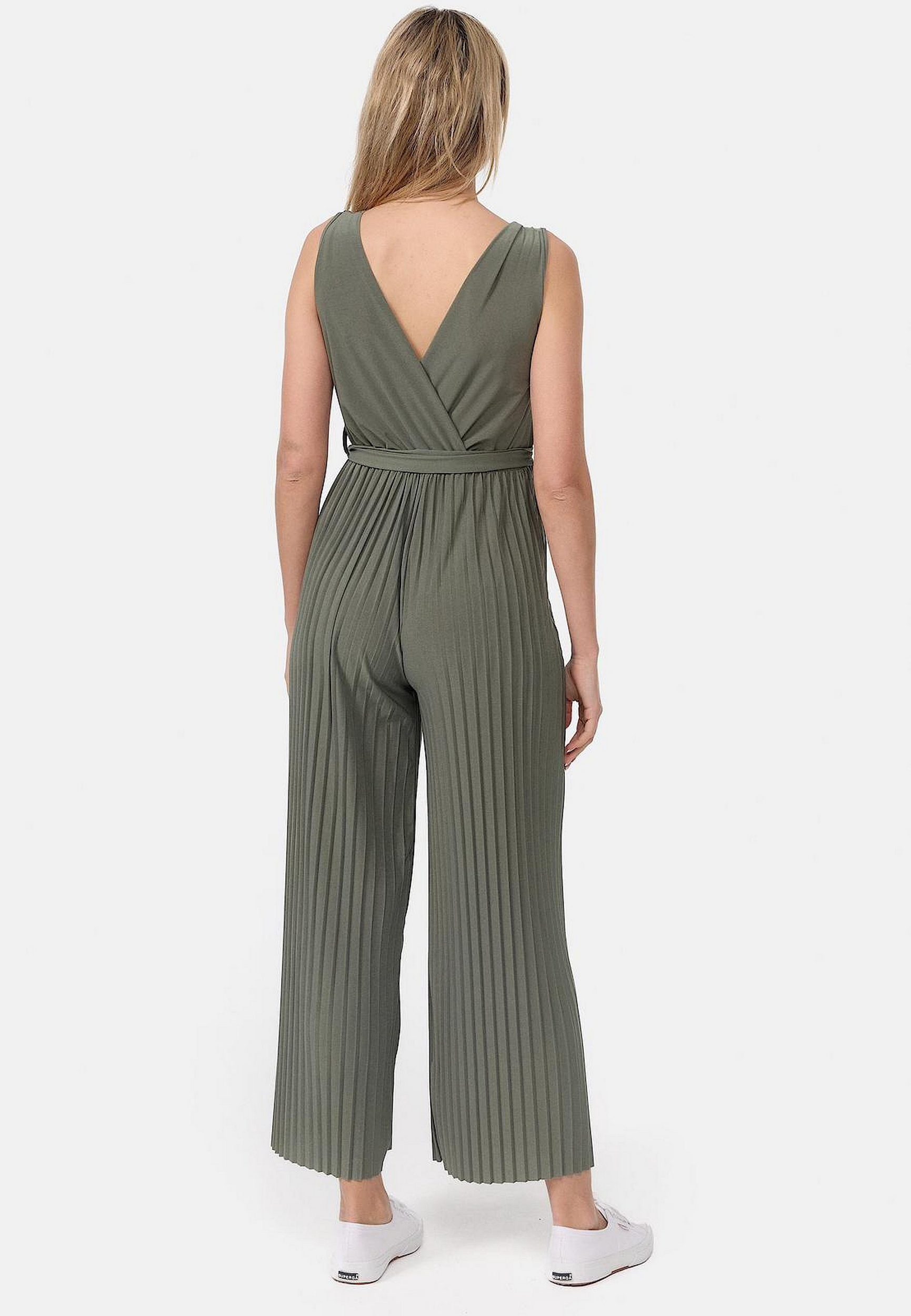 Worldclassca Jumpsuit Worldclassca Jumpsuit Pleated Overalls mit Gürtel Ärmellos Sommer Neu