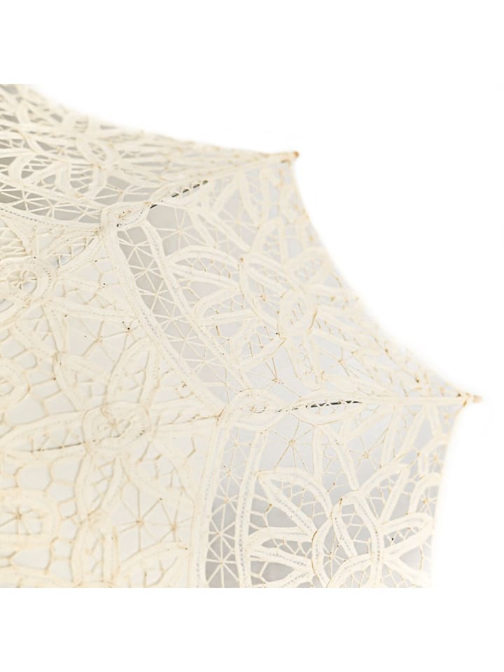 COFI 1453 Elegante handgemachte Brautschirme Spitze robustem Holzgriff für in Creme günstig kaufen onesize