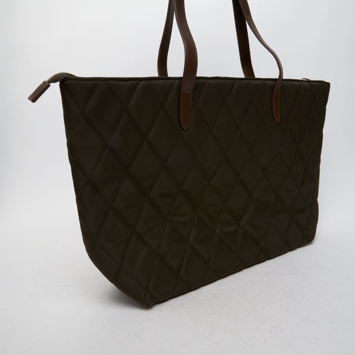 Barbour khaki quiltad tote-väska